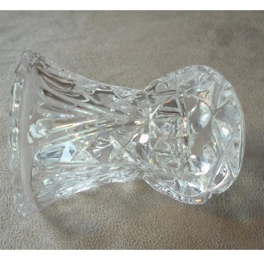 Eternal 24% Lead Crystal Toothpick Holder Sawtooth Rim Taiwan Vintage Glass